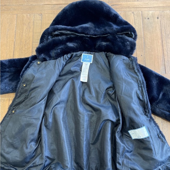 Jacadi navy faux fur hooded coat - Picture 4 of 9